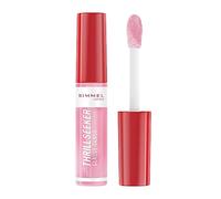 Rimmel Thrillseeker Glassy Gloss 150 Pink Candy, Hydrating Shine, Hyaluronic Acid, Anti-Oxidant Complex, Non-Sticky, Big Applicator, Healthy-Looking Lips, Delicious Scent, Vegan, Cruelty Free