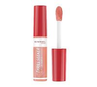 Rimmel Thrillseeker Glassy Gloss 250 Peachy Vibes, Hydrating Shine, Hyaluronic Acid, Anti-Oxidant Complex, Non-Sticky, Big Applicator, Healthy-Looking Lips, Delicious Scent, Vegan, Cruelty Free