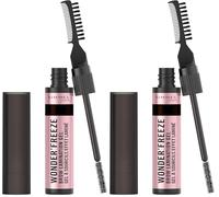 Rimmel Wonder'Freeze Brow Lamination Gel 004 Dark Brown, Sculpt Shape Set Brows One, All Day Hold, Flake-Free, Naturally Fluffy Looking Brows, Dual Comb and Brush, Smudge Proof, Cruelty Free, Vegan