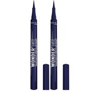 Rimmel Wonder'Ink Precision Liquid Eyeliner Pen, 003 Aquatic Aria, Waterproof, Smudge-proof, Long-Lasting, Highly Pigmented Formula, True Matte Finish, Soft Felt Tip, Cruelty Free, Vegan (Pack of 2)