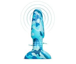 Rimming 2 Camo Vibrating Butt Plug with Rotating Beads - Silicone Anal Toy with Rimming Motion, USB Rechargeable, Targeted Stimulation for Solo or Couples Play