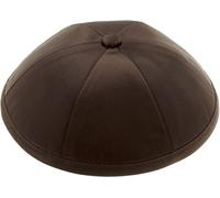 Rimmon Judaica Plain Satin Kippah with 6 Sections, Brown, Medium