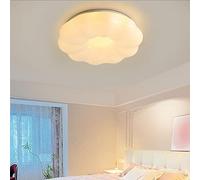 RIMOAL Nordic Modern Simple Ceiling Lamp Pumpkin Clouds LED Lamps and Lanterns Bedroom Study Cream Wind Eye Protection Net Red Warm Ceiling Lights, White Acrylic