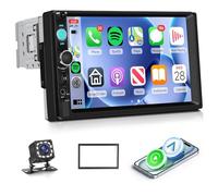 Rimoody 1 Din Wireless Carplay Car Radio Android Auto, 7'' Touch Screen Single Din Car Stereo with Mirror Link Bluetooth FM EQ Online Video SWC Dual USB AUX SD Backup Camera