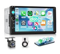 Rimoody 2 Din Car Radio DAB/DAB+ Wireless Carplay Android Auto 7 Inch Touchscreen Double Din Car Stereo Head Unit Mirror Link, Bluetooth, FM, EQ SWC/USB/TF/AUX/Backup Camera