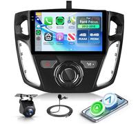Rimoody 4G 64G Android Car Radio for Ford Focus 2012-2018 9'' In-Cell Touch Screen Car Stereo with Wireless CarPlay Android Auto GPS/Bluetooth 5.0/FM RDS/EQ/Wi-Fi/Mirror Link/AHD Backup Camera
