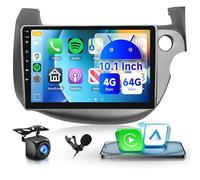 Rimoody 4G 64G Android Car Radio for Honda Fit 2007-2013 with Wireless Carplay Android Auto, 10.1 Inch Touchscreen Car Stereo with Bluetooth FM RDS GPS WiFi 32EQ Backup Camera