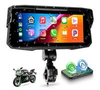 Rimoody 6.86 Inch Motorcycle Portable Moto CarPlay, Wireless Android Auto/Airplay/Android Cast, IP68 Waterproof Touchscreen with Bluetooth, EQ, Universal Motorbike Mount