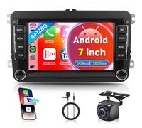 Rimoody 6G 128G Android Car Radio for VW Passat Jetta Seat Golf Skoda Polo Tiguan Beetle, 7 inch Touch Screen Car Stereo with CarPlay Android Auto/Bluetooth/GPS/WiFi Backup Camera