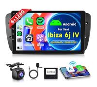 Rimoody 6G 128G Android Car Stereo for For SEAT IBIZA 6J MK4 2009-2014 with Carplay/Android Auto 9” HD Touchscreen Headunit GPS WiFi Bluetooth SWC FM RDS with Backup Camera