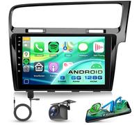 Rimoody 6G 128G Android Car Stereo for VW Golf MK7 2013-2018 with Wireless Carplay Android Auto, 10.1 Inch Touch Screen Radio with GPS Bluetooth FM RDS WiFi Backup Camera 360 Camera Support