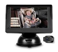 Rimoody Baby Car Camera for Backseat, 4.3'' HD Display Baby Car Mirror with Night Vision Feature, Wide View Angle, Reusable Sucker Bracket, Easy Install 360° Adjustable Display
