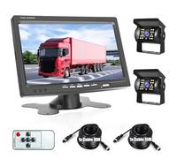 Rimoody Car Backup Camera 7 inch 1080P IPS Monitor Reversing Camera Kit for Van 2* Waterproof Night Vision Camera with 15m/49ft Cable+10m/32ft for RV/Truck/Trailer/Pickup//Bus/Camper