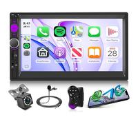 Rimoody Wireless CarPlay Double Din Car Radio, 7 Inch HD Capacitive Touchscreen with Wireless Android Auto, Mirror Link, Bluetooth 5.3, SWC, USB/TF/AUX, EQ, UI Remote Control + HD Backup Camera