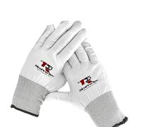 RimPro-Tec Ppf&Tints Nylon Fiber Finger Coated Gloves - Electronic Safety Work Gloves - Work Gloves with Grip - Film and Ppf Vinyl Wrapping Gloves - Durable & Comfortable White Cotton Gloves for Men