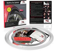 Rimpro-Tec Wheel Bands - Rim Protectors for Car & Truck Wheels - White Track/Silver Pinstripe Fit 12” to 22”