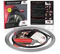 RIMPRO-TEC Wheel Bands Rim Protectors for Car Wheels and Light Trucks - Protection and Style - Car Rim Protectors - Silver Track/black Pinstripe Fit from a 12" to 22” Set of Wheels