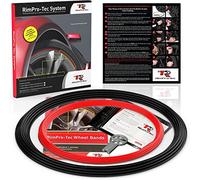 RimPro-Tec® Wheel Bands™ Rim/Wheel Protectors for Cars and Light Trucks, Protection and Style, Black Track/Red Pinstripe Fit from a 12" to 22” set of wheels