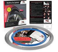 Rimpro-Tec Wheel Bands - Wheel Rim Protectors for Cars and Light Trucks - Wheel Curb Protectors - Silver Track/light Blue Pinstripe Fit from a 12" to 22” Set of Wheels - Protection and Style