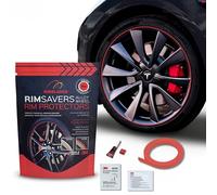 Rimsavers Alloy Wheel Rim Protector - Single Strip (1 Wheel) - DIY Fit for Up to 24" Wheels - Flat-Edged Wheels Rim Protection - 3 Colours Available (Red)