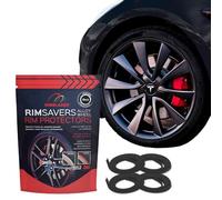 Rimsavers Black Alloy Wheel Protectors - Fits Up to 24” x 4 Wheels | Ideal for Flat Edge Rims | 3 Colour Options | Easy DIY Fit | Protects Against Kerb Rash | Car Exterior Accessory