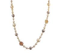 Rimue Fashion Camellia Pearl Necklace Woman Sweater Chain Double Layer Long Necklace Jewelry Gift for Birthday or Holidays long pearl camellia necklaces for women wedding costume jewelry