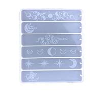 Rimue Moon Phase Bookmark Mold with Hole,Epoxy Resin Mould for DIY Jewelry Crafts,silicone Molds Rectangle
