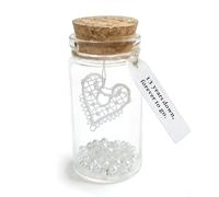 Rimvoe 13th Wedding Anniversary Lace Gift, Lace Heart in Small Glass Keepsake Bottle, with Message Tag “13 Years Down, Forever to Go”, for Husband Wife Him or Her