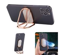 Rimyam Phone Ring Holder Finger Kickstand Foldable Cellphone Back Stand 360° Rotation Metal Grip Holder for Magnetic Car Mount Compatible with iPhone Samsung Smartphone iPad