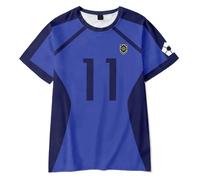 Rin Itoshi T-Shirt Isagi Yoichi T-Shirt Anime Bachira Meguru Tee Shirt Seishiro Nagi T-Shirts, Men Blue Jerseys T-Shirts Round Neck Short Sleeve Sommer Shirts Sports Quick-Drying Tee Shirt