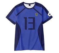 Rin Itoshi T-Shirt Isagi Yoichi T-Shirt Anime Bachira Meguru Tee Shirt Seishiro Nagi T-Shirts, Men Blue Jerseys T-Shirts Round Neck Short Sleeve Sommer Shirts Sports Quick-Drying Tee Shirt
