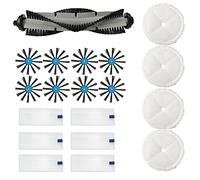 Rinakou Replacement Accessories Kit for Bissell 3115 EV675 SpinWave Hard Floor Expert Wet and Dry Robot Vacuum，1 Main Brush,8 Side Brushes,6 Hepa Filter,4 Mop Pads