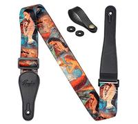 Rinastore Mermaid Guitar Strap Includes Strap Button & 2 Strap Locks For Bass, Electric & Acoustic Guitars