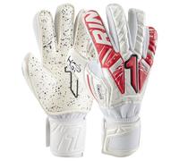 Rinat Egotiko Vengador Turf- Goalkeeper Gloves - Flat Cut, Latex Palm, Embossed Backhand, Sublimated Strap, Pro Fit (White, 7)