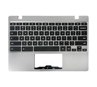 Rinbers Laptop Palmrest Upper Case Top Cover with US Keyboard Assembly Replacement for Samsung Chromebook 4 XE310XBA XE310XBA-K02 BA98-01976A BA61-03989A - Silver