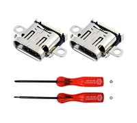 Rinbers Pack of 2 USB Type-C Charging Port Power Charger DC Jack Socket Connector Replacement for Nintendo Switch NS 2017 Console HAC-001 with Opening Tool