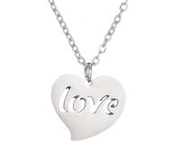 Rinbuz Love Heart Necklaces for Women, Stainless Steel I Love You Heart Promise Pendant Necklace Jewelry Gift for Mom Sister Daughter Friend Girlfriend