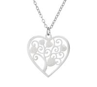 Rinbuz Tree of Life Heart Necklaces for Women, Stainless Steel Hope Tree Heart Pendant Necklace Jewelry Gift for Grandma Mom Daughter