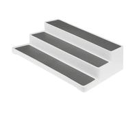 RINCS Essentials 3 Tier Shelf Organiser - White and Grey Space-Saving Storage for Spices Jars, Tins & More | Durable and Versatile Kitchen or Worktop Rack | H8.5 x W36 x D24 cm | Easy Assembly