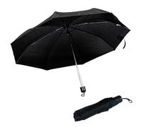 RINCS Essentials Black Mini Folding Umbrella Compact Travel Umbrella- Lightweight Portable Wind Resistant Umbrella with Carry Strap | Small Handbag & Backpack Umbrella, 94cm Canopy