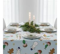 RINCS Essentials Christmas Tablecloth, 180 x 120 cm, PEVA Material, Red and White Festive Design with Snowman Print, Rectangular, Wipe Clean Surface, Indoor Use