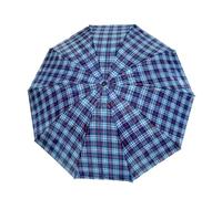 RINCS Essentials ladies printed compact Umbrella- Windproof and Water-Resistant with UV Protection | Small Folding Handbag Brolly - Ideal for All Weather Conditions (Blue Checkered)