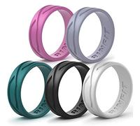 Rinfit 4Love Silicone Ring Set for Women & Men, Size 7, Silicone, No Gemstone