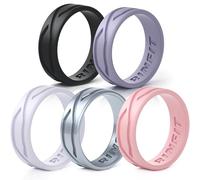 Rinfit 4Love Silicone Ring Set for Women & Men, Size 7, Silicone, No Gemstone