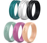 Rinfit 4Love Silicone Ring Set for Women & Men, Size 9, Silicone, No Gemstone