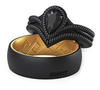 Rinfit Matching Silicone Rings for Couples - Silicone Wedding Bands Sets for Him and Her - His and Hers Ring - Patented Design, Women 6 & Men 12, Silicone, No Gemstone