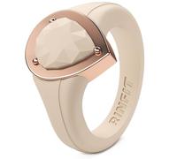 Rinfit Pear Silicone Ring with Metal Frame for Women, Size 7, Silicone, No Gemstone