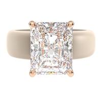Rinfit Silicone Ring Emerald Cut Cubic Zirconia Solitaire Engagement Ring for Women Rubber Wedding Bands Patent Pending Design, Size 7, Silicone, Cubic Zirconia