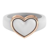 Rinfit Silicone Ring for Her - Stainless Steel Heart - Rubber Wedding Bands for Women - Patented Pending Design, Size 6, Silicone, No Gemstone
