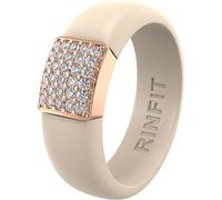 Rinfit Silicone Ring with Metal Plate & CZ for Women, Size 8, Silicone, Cubic Zirconia